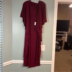 NWT Shawl Dawls convertible multi shawl cardigan maroon one size